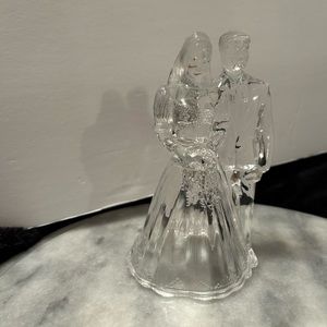 Lead Crystal Bride and Groom Wedding Cake Topper